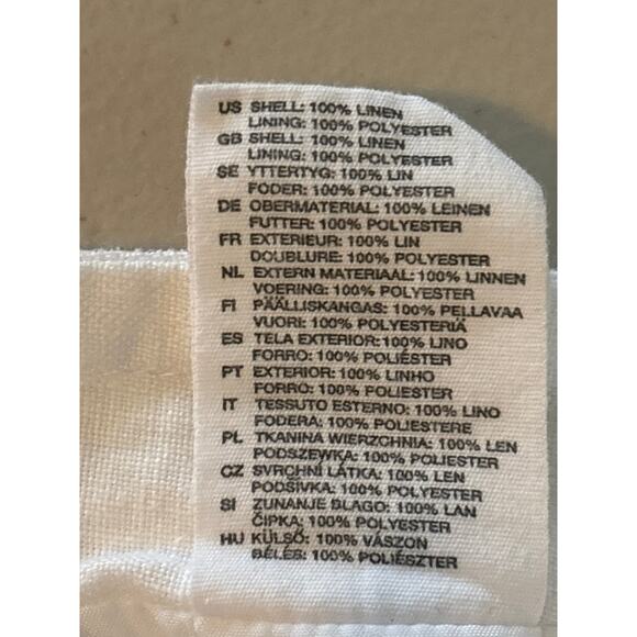 H&M Women's Size 16 Plain White Linen Side Zip Casual Summer Beach A Line Skirt - Picture 5 of 11